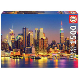 Educa Borras - Genuine Puzzles, Puzzle 1.500 piezas, Manhattan de noche (18466)