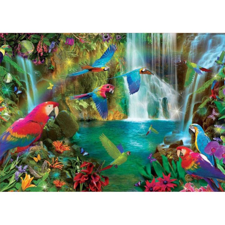 Educa Borras - Genuine Puzzles, Puzzle 1.000 piezas, Loros tropicales (18457)