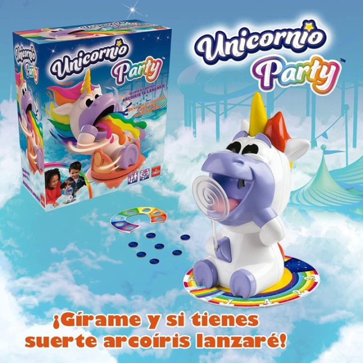 Goliath Unicornio Party. Giralo para marearlo y Que Lance arcoíris