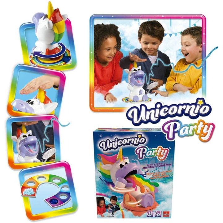 Goliath Unicornio Party. Giralo para marearlo y Que Lance arcoíris