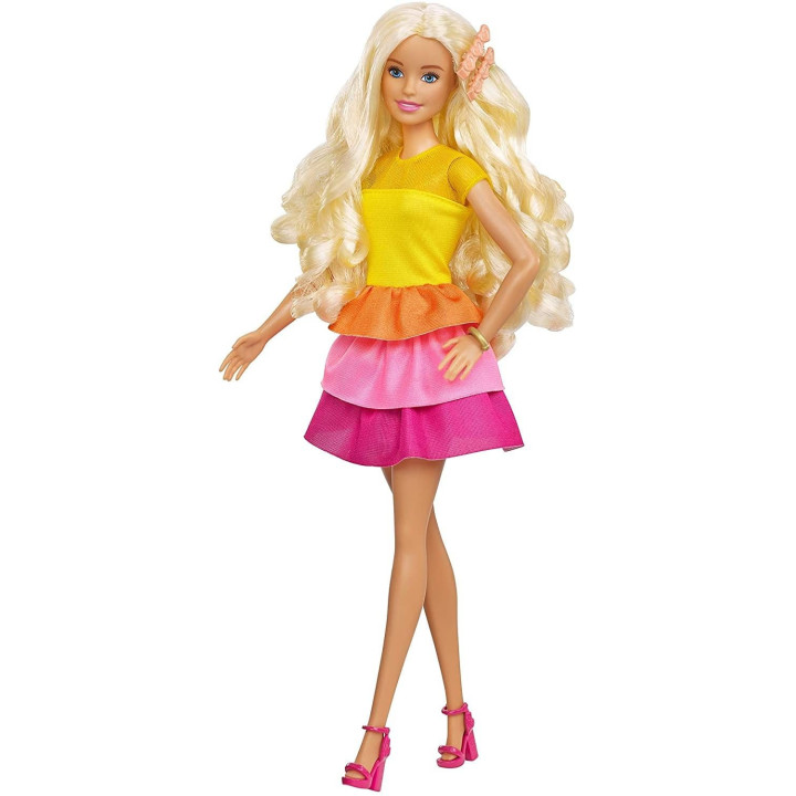 Serie Barbie Crea sus ondas Muñeca rubia con accesorios para peinar regalo para niñas y niños 3 a 9 años