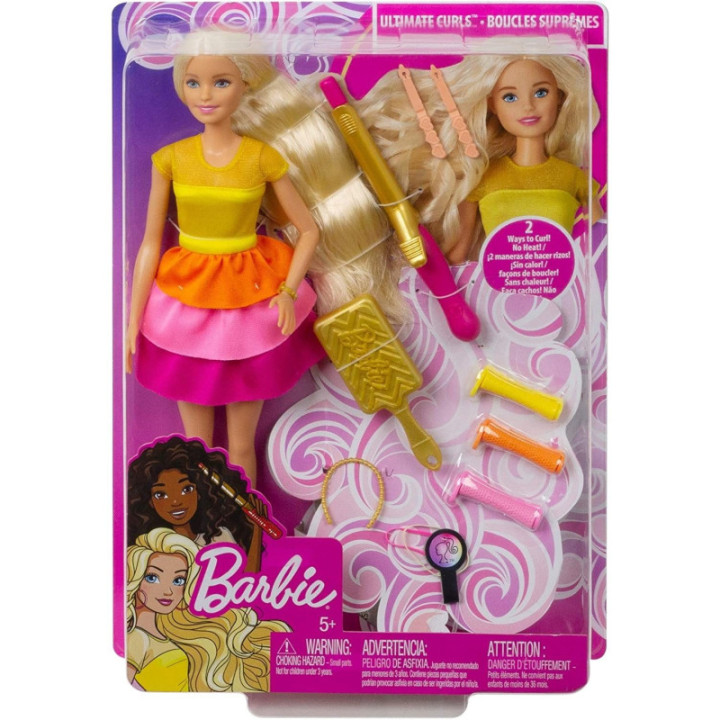 Serie Barbie Crea sus ondas Muñeca rubia con accesorios para peinar regalo para niñas y niños 3 a 9 años