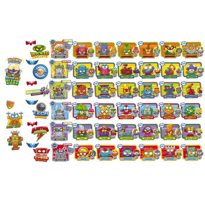 SuperThings - Power Machine - Blíster 10 Figuras, Contiene 9 De Normales y 1 Dorado(Héroe o Villano)