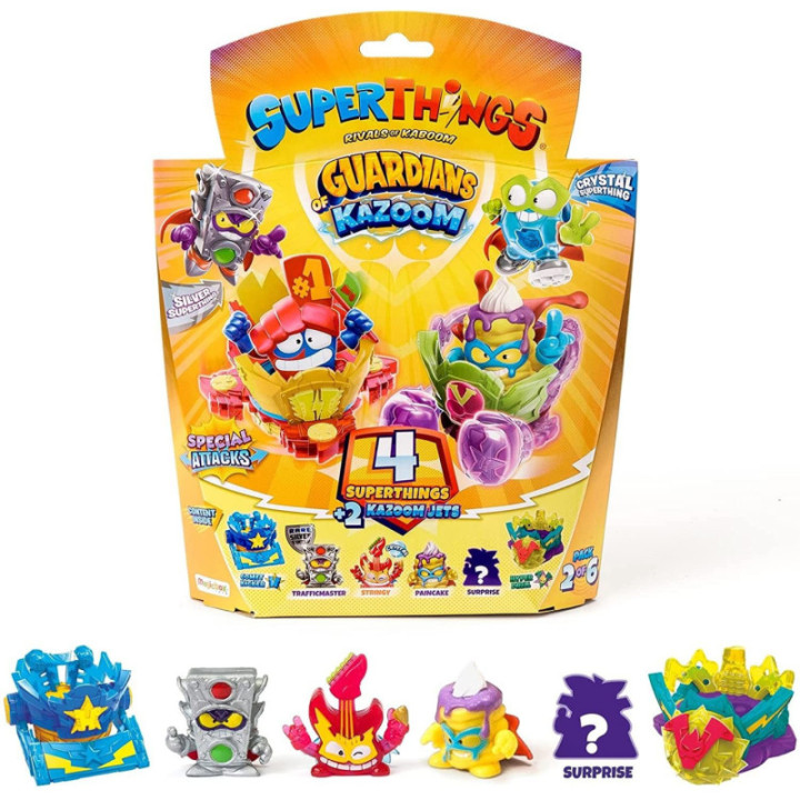 Pack 4 SuperThings (Incluye 1 capitán Plateado) y 2 Kazoom Jets - Ref. PACK 2-6