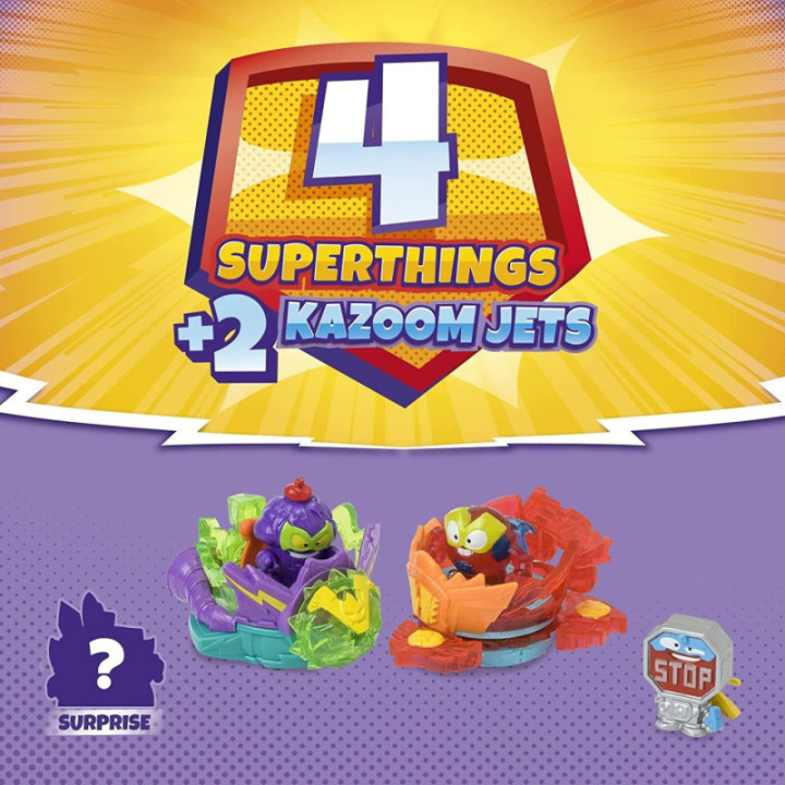 Pack 4 SuperThings (Incluye 1 capitán Plateado) y 2 Kazoom Jets - Ref. PACK 2-6