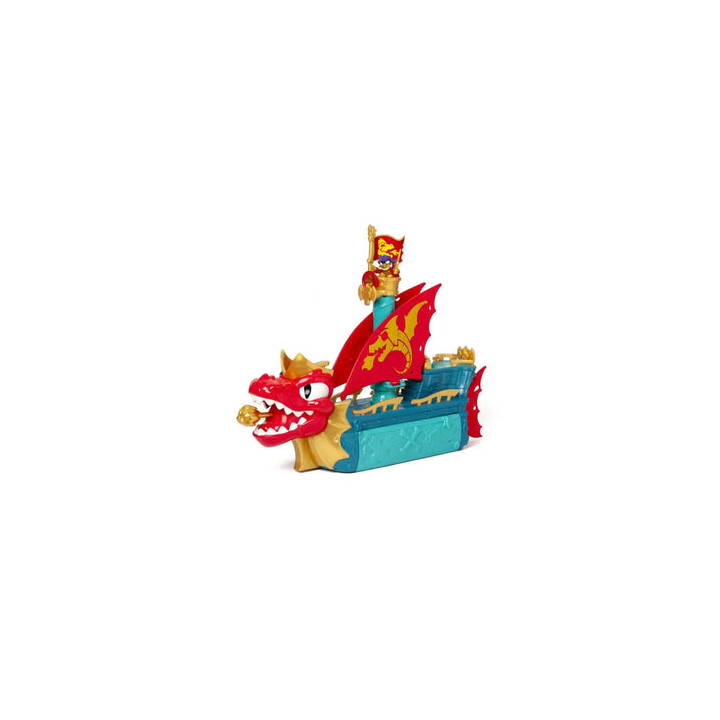 Piratix Dragon Ship - Barco dragón transformable 3 en 1 con figura y accesorios