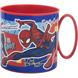 Stor Taza Infantil de Plástico Spider-Man 390ml - Apta para Microondas, Resistente para Niños