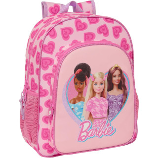 Safta Barbie Love mochila escolar infantil adaptable a carro, 32 x 12 x 38 cm, rosa
