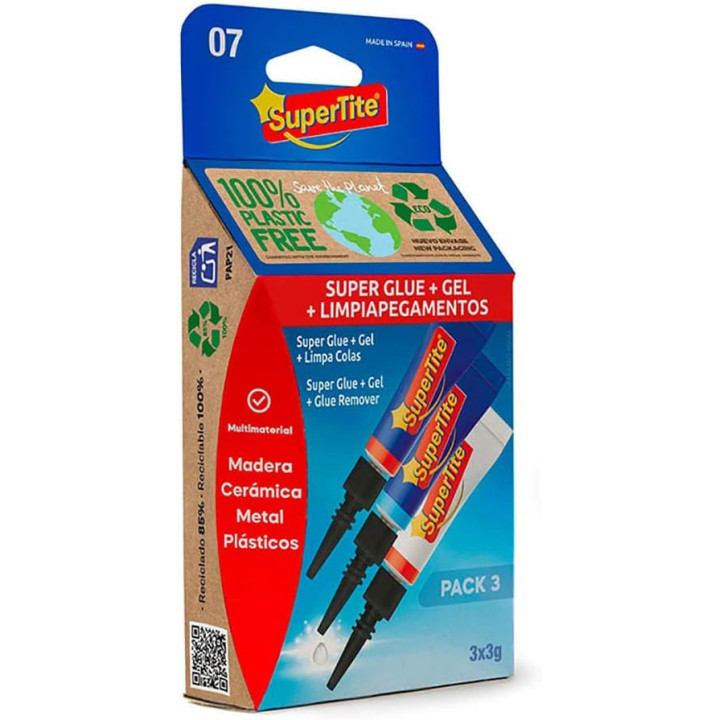 Supertite 2507 - Kit adhesivo instantáneo gel y limpiad - GBLA