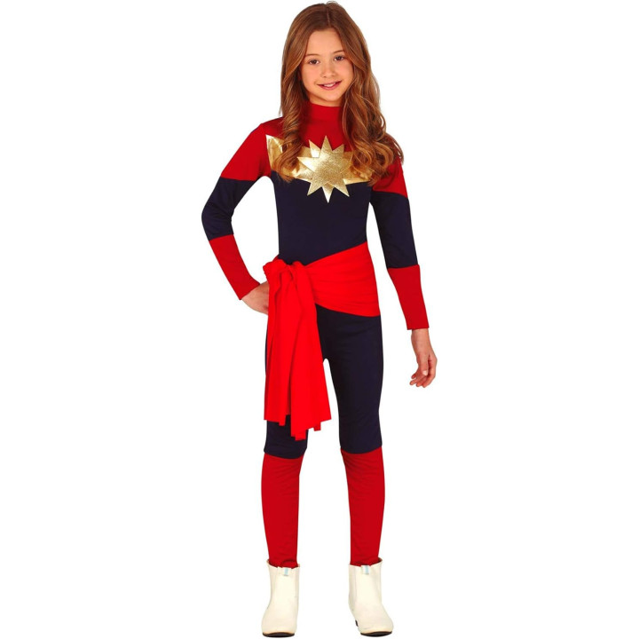 FIESTAS GUIRCA Disfraz de Superheroína Capitana para niña, 5-6 años