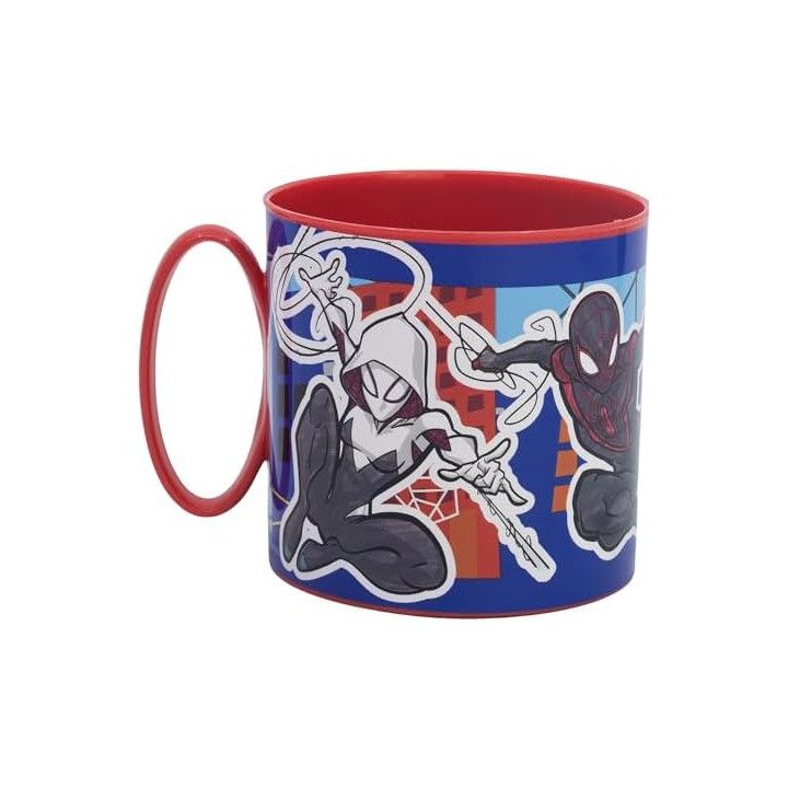 Stor Taza Infantil de Plástico Spider-Man 390ml - Apta para Microondas, Resistente para Niños