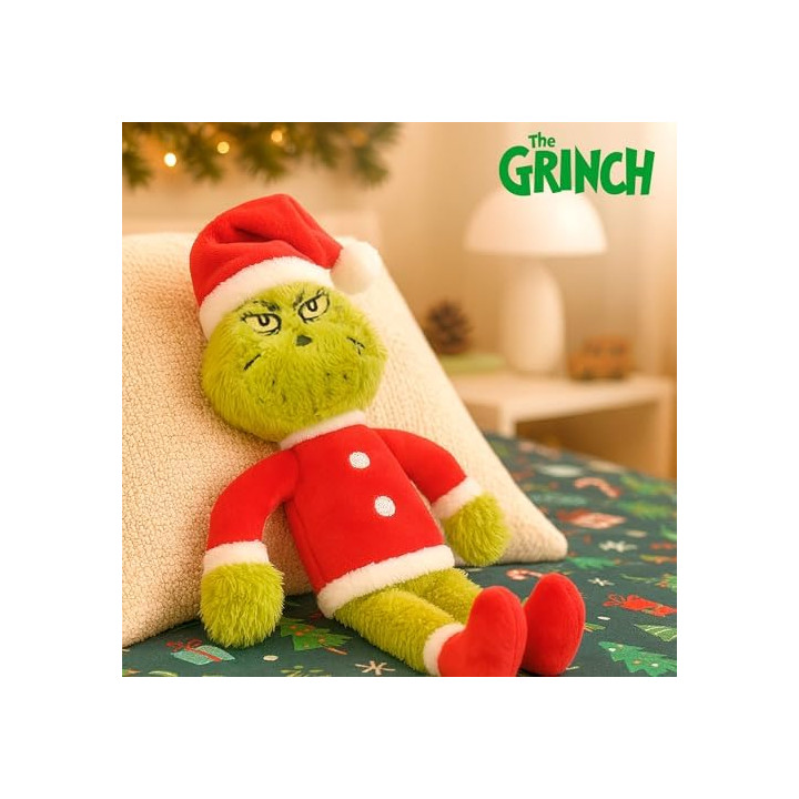 ColorBaby The Grinch 77703, peluche navideño de 30 cm con traje de Papá Noel, licencia oficial