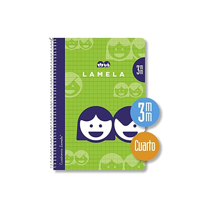 Lamela, pack de 10 cuadernos A5 de 40 hojas, Cuadrovía 3 mm