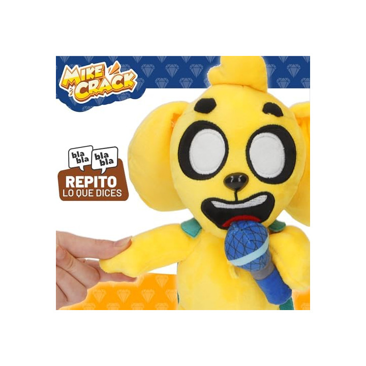 Mikecrack, Peluche Interactivo, Perro Mike, con música, Grabación y reproducción de Voz