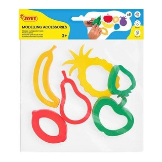 Jovi 7F, bolsa de 6 moldes de frutas para plastilina, plástico resistente, colores surtidos aleatorios