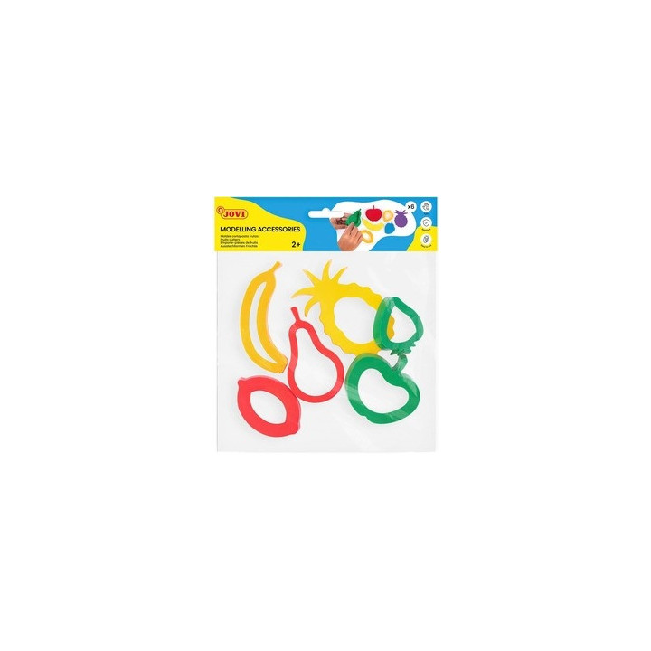 Jovi 7F, bolsa de 6 moldes de frutas para plastilina, plástico resistente, colores surtidos aleatorios