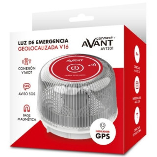 Avant AV1201, baliza V16 de emergencia con geolocalizador, homologada DGT, SIM y datos hasta 2038