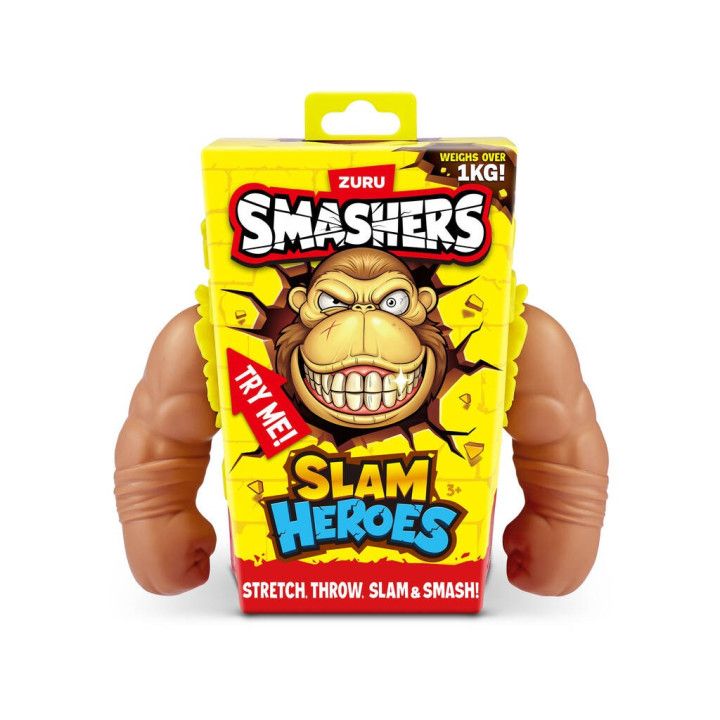 Smashers Slam Heroes de ZURU, Gorila de Juguete Estirable para niños (Brown Gorilla)
