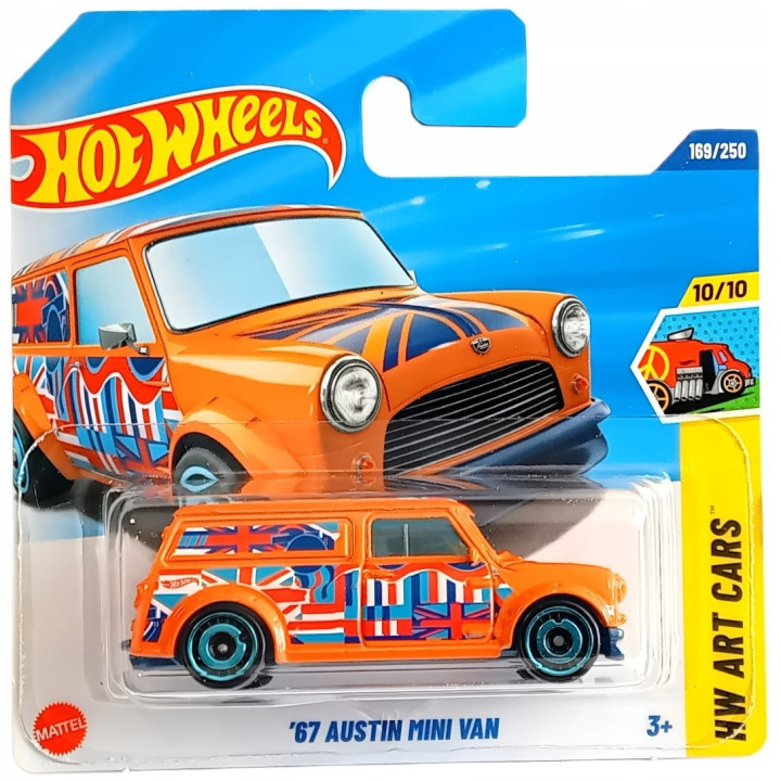 Hot Wheels JBB00, 169/250 '67 Austin Mini Van, coche a escala 1:64, colección 2025
