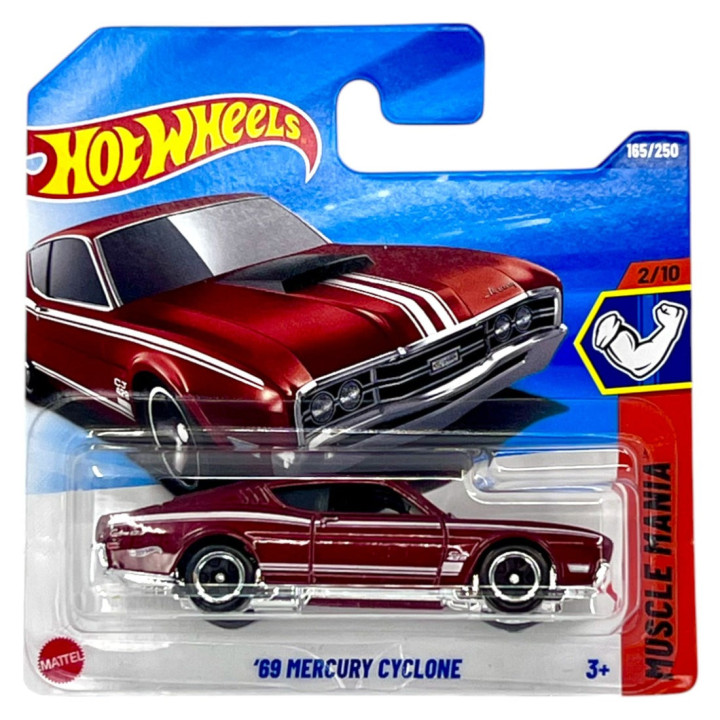 Hot Wheels HYY61, 165/250 '69 Mercury Cyclone, coche a escala 1:64, colección 2025