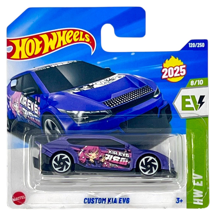 Hot Wheels HYW22, 120/250 Custom Kia EV6, coche a escala 1:64, colección 2025
