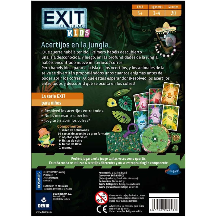 Devir - Exit Kids: Acertijos en la Jungla - Juego de Me - GBLA