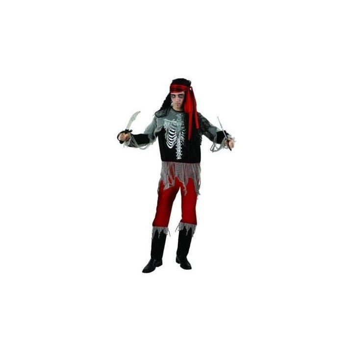 Disfraz de pirata cadáver para adulto, talla M/L
