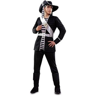 Disfraz de pirata blanco y negro para hombre