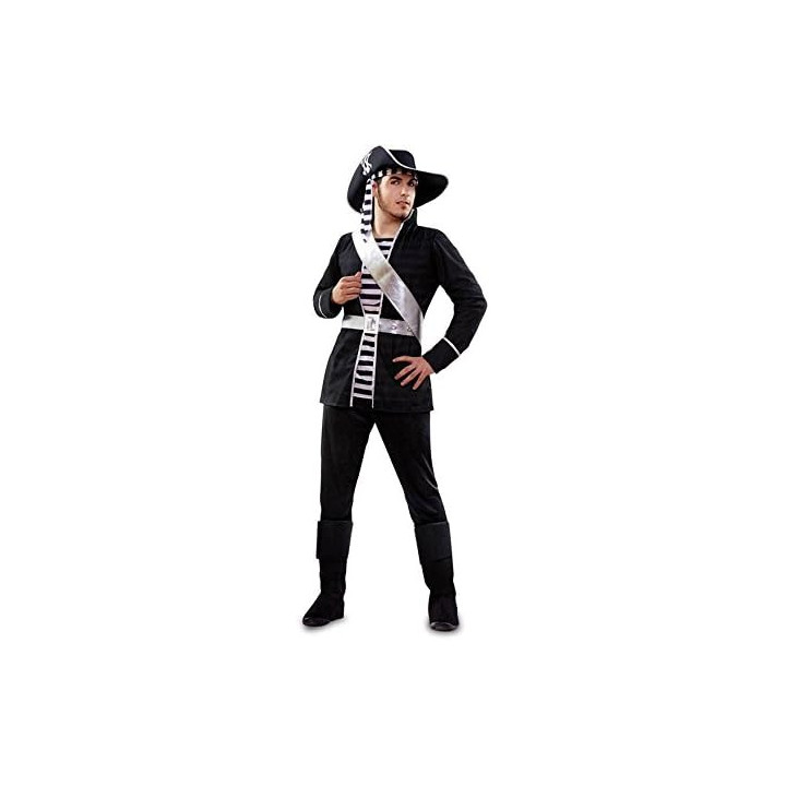 Disfraz de pirata blanco y negro para hombre
