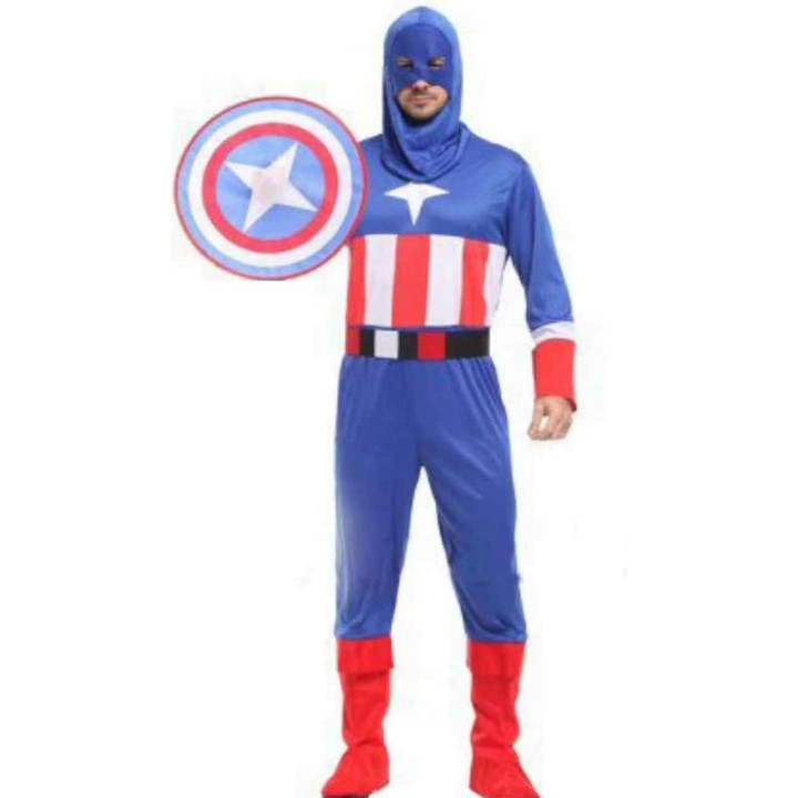 Disfraz Capitán América para adulto, talla M (165-175 cm)