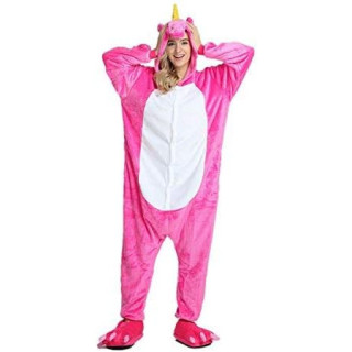 Pijama y disfraz Unicornio Fucsia para adulto, talla M/L (168-178 cm)