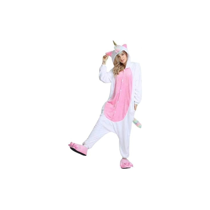 Pijama y disfraz Unicornio Dorado para adulto, talla M/L (168-178 cm)