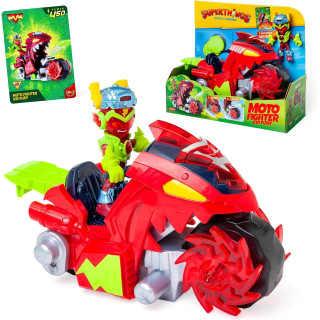 SUPERTHINGS Moto Fighter Kid Fury, playset de combate, figura y carta exclusivas, 3 proyectiles