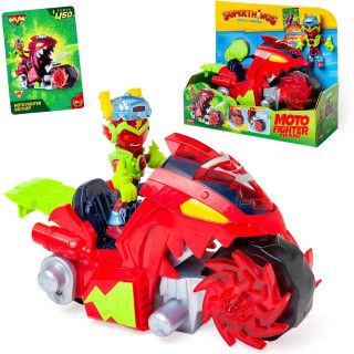 SUPERTHINGS Moto Fighter Kid Fury, playset de combate, figura y carta exclusivas, 3 proyectiles