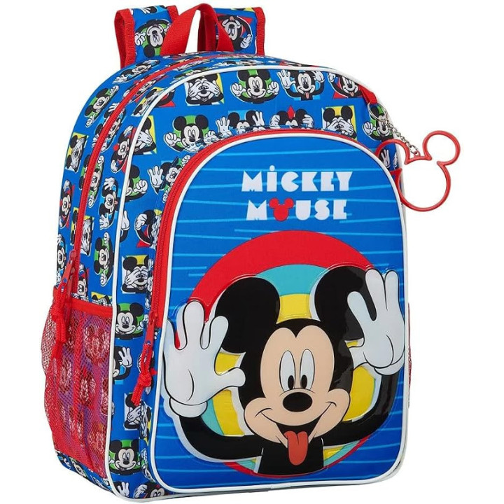 Safta Mochila Escolar Niños de Mickey Mouse Me Time, 330x140x420mm, Azul/Rojo (M180)
