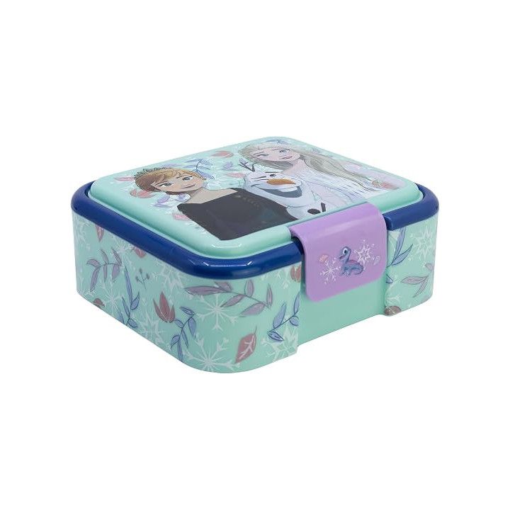 Stor Frozen, sandwichera infantil de plástico con 3 compartimentos, 1786 ml