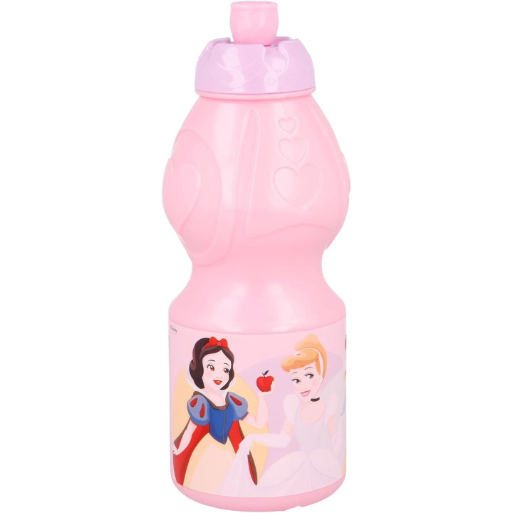 Stor Botella Infantil Princesas Disney 400ml - Plástico con Tapón Antigoteo y Banda Antideslizante