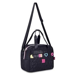 Clio Style bolsa de almuerzo térmica portátil, correa regulable para el hombro, Preto (negro)