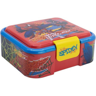 Stor Spider-Man, sandwichera infantil de plástico con 3 compartimentos, 1786 ml