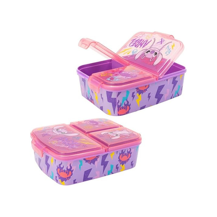 Stor Fiambrera Angel | 3 compartimentos separados | Stitch Lunch to Go | Lata Vesper