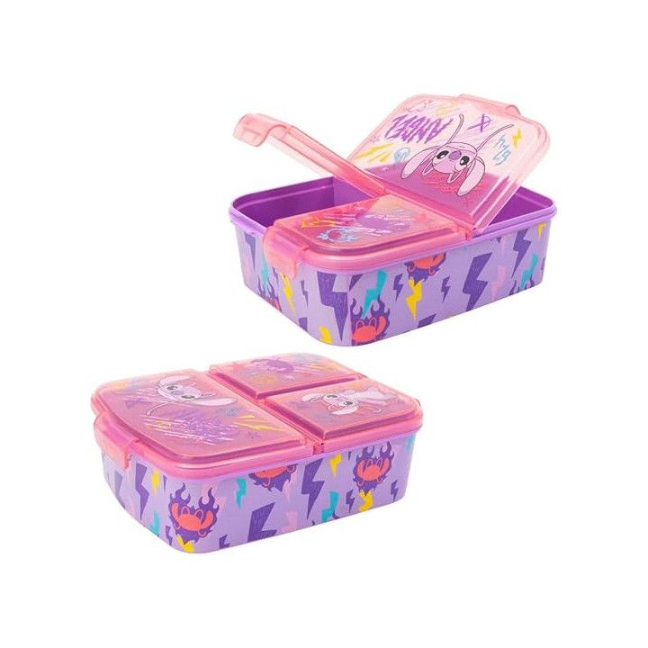 Stor Fiambrera Angel | 3 compartimentos separados | Stitch Lunch to Go | Lata Vesper