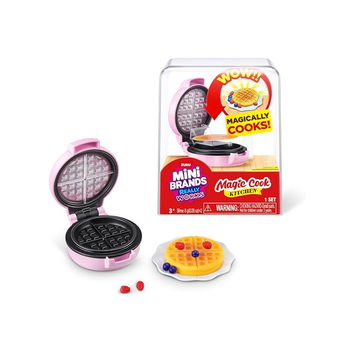 ZURU Mini Brands Really Works Magic Cook Kitchen S1, cápsula Waffle Maker, electrodoméstico miniatura funcional, 3+