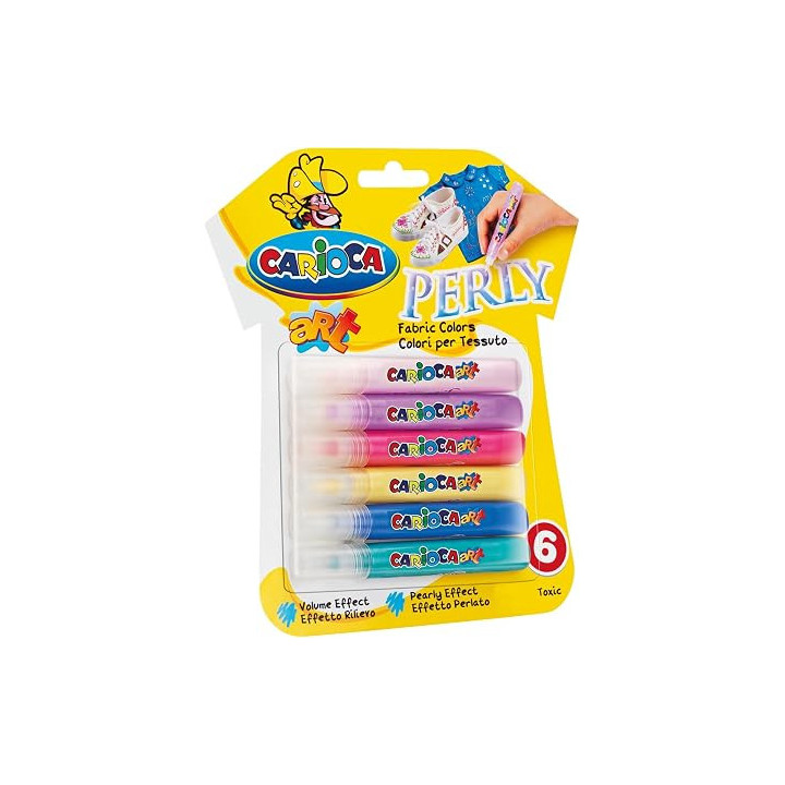 Carioca Pearly - Juego de rotuladores para tela (6 unidades)