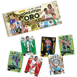 Adrenalyn XL LaLiga 2025-2026, sobre Momentum Oro con 21 cartas de fútbol exclusivas