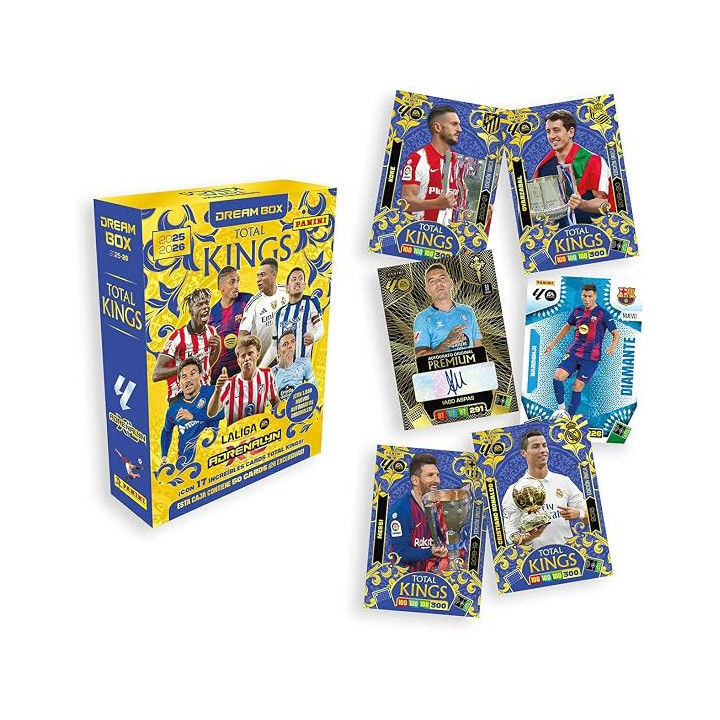 Panini Adrenalyn XL LaLiga EA Sports 2025/26 Dream Box Total Kings, 50 cartas, 26 exclusivas