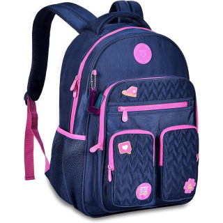 Clio Style mochila escolar de gran capacidad, correas ergonómicas acolchadas, Azul2