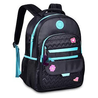 Clio Style x Luluca mochila escolar, 44 x 33,5 x 13 cm, gran capacidad, correas ergonómicas acolchadas, 9-15 años