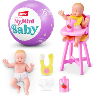 ZURU My Mini Baby Serie 2, cápsula sorpresa coleccionable con bebé realista en miniatura, kit de juego y accesorios