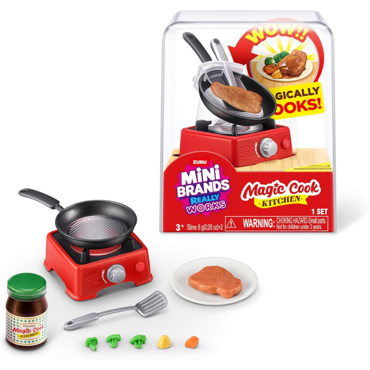 ZURU Mini Brands Really Works Magic Cook Kitchen S1, cápsula Waffle Maker, electrodoméstico miniatura funcional, 3+