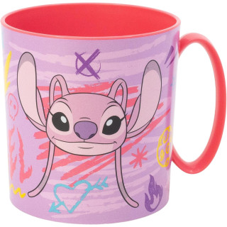 Stor Taza Infantil de Plástico Stitch 390ml - Apta para Microondas, Resistente para Niños